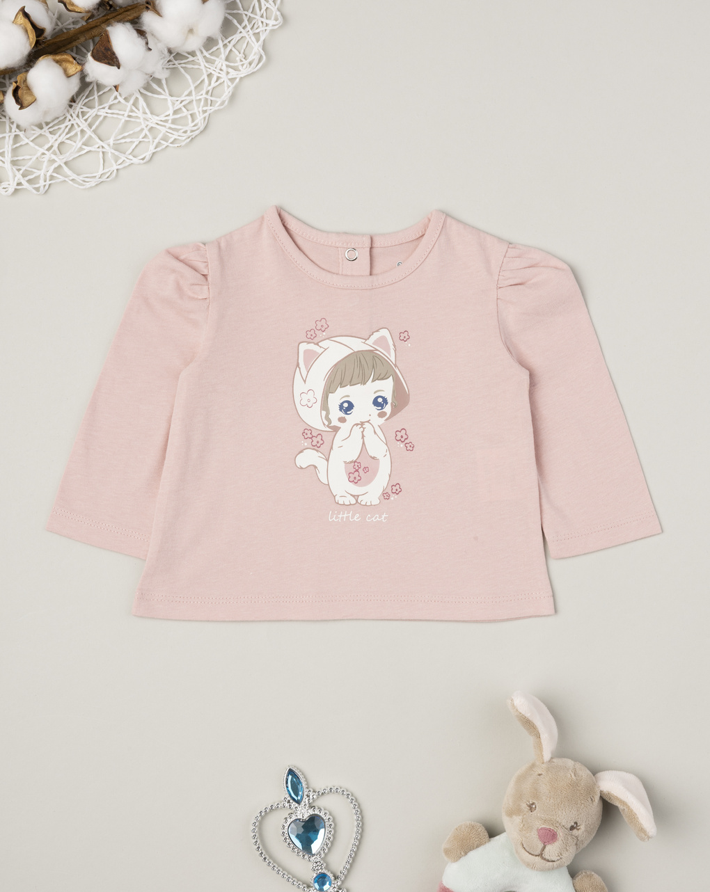 T-shirt bimba rosa stampa