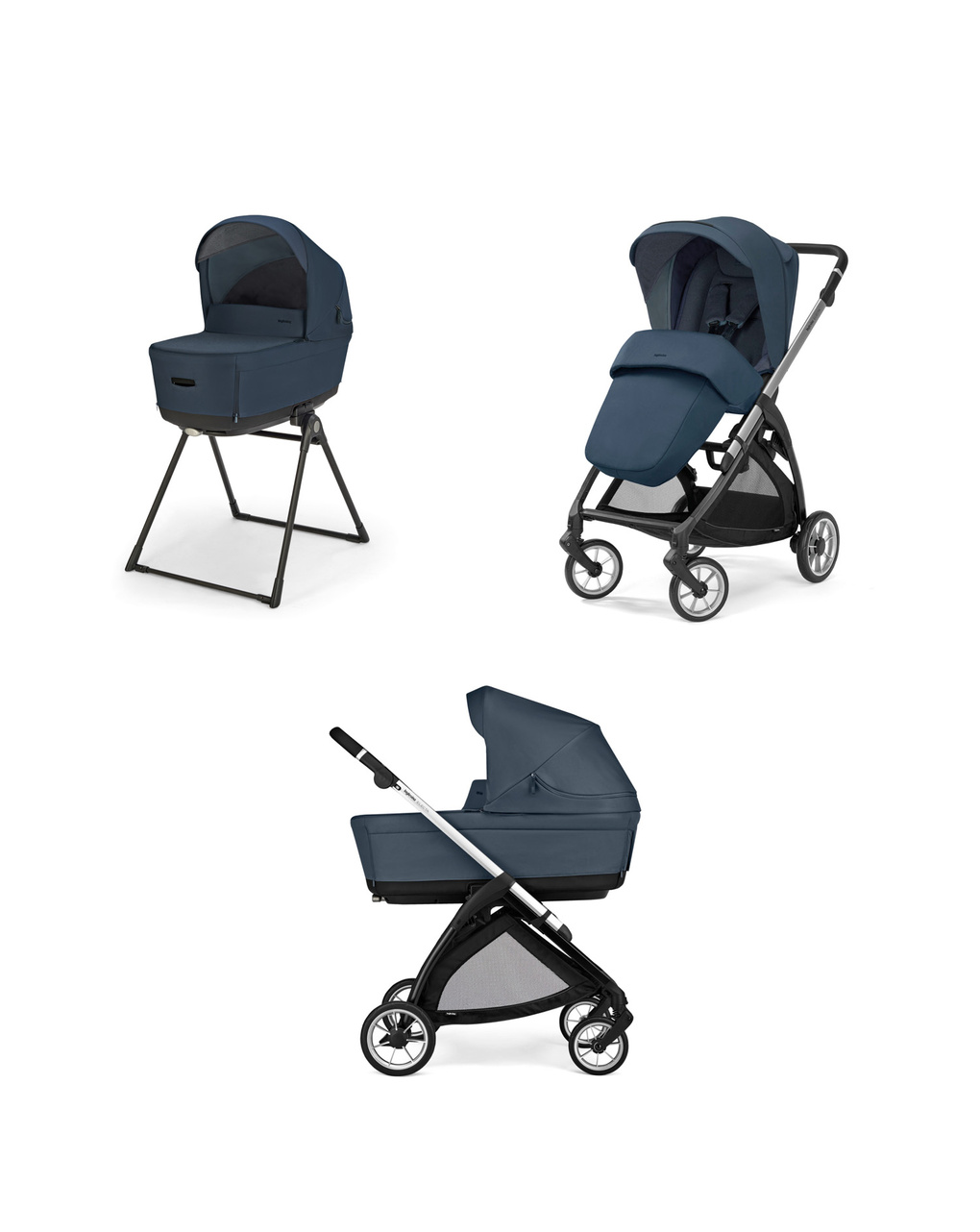 Electa system duo colore hudson blue con telaio silver black - inglesina