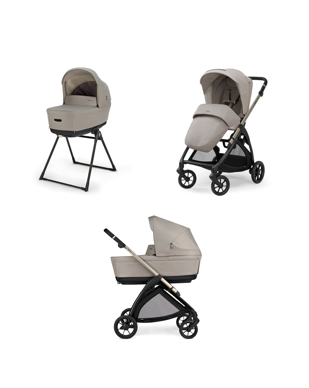 Electa system duo colore battery beige con telaio iridio black - inglesina