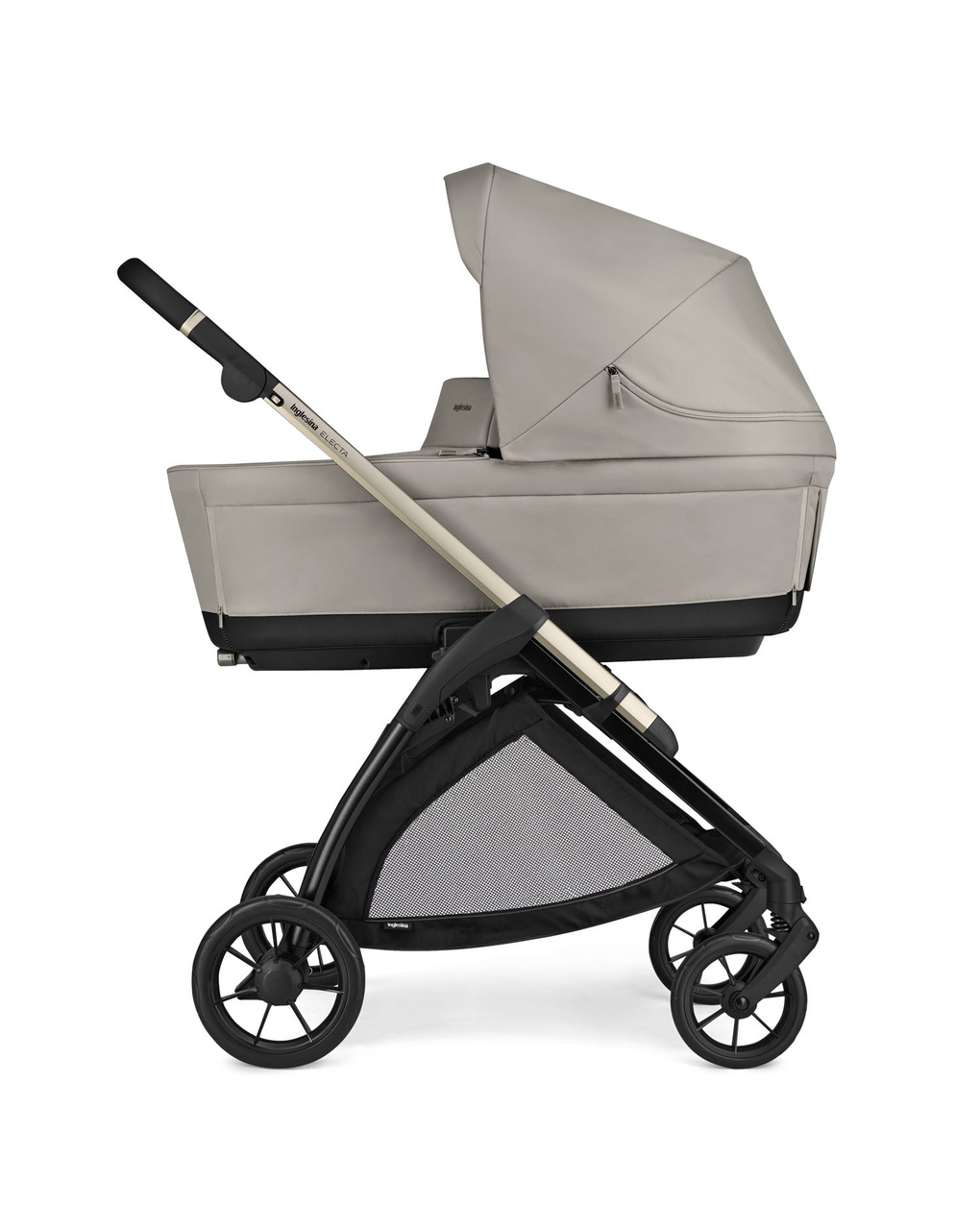 Electa system duo colore battery beige con telaio iridio black - inglesina