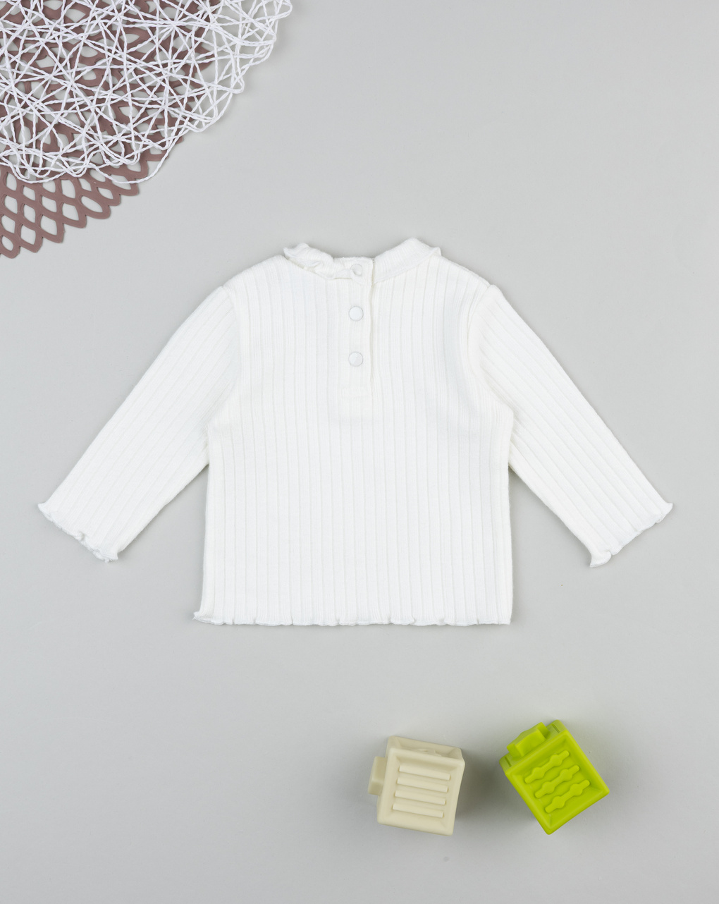 Lupetto coste bimba bianco