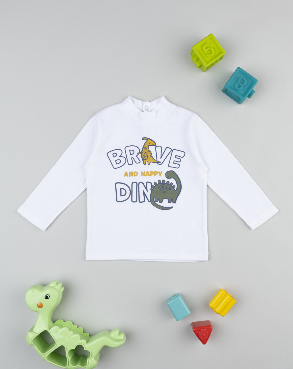 Lupetto bimbo bianco brave dino