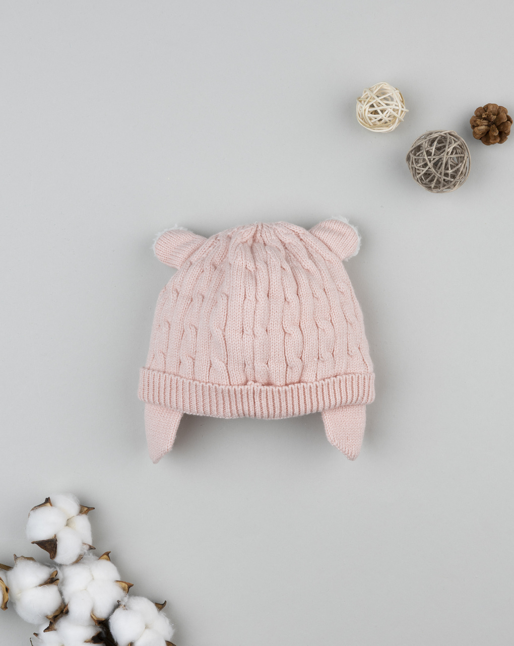 Cappello bimba rosa con orecchie