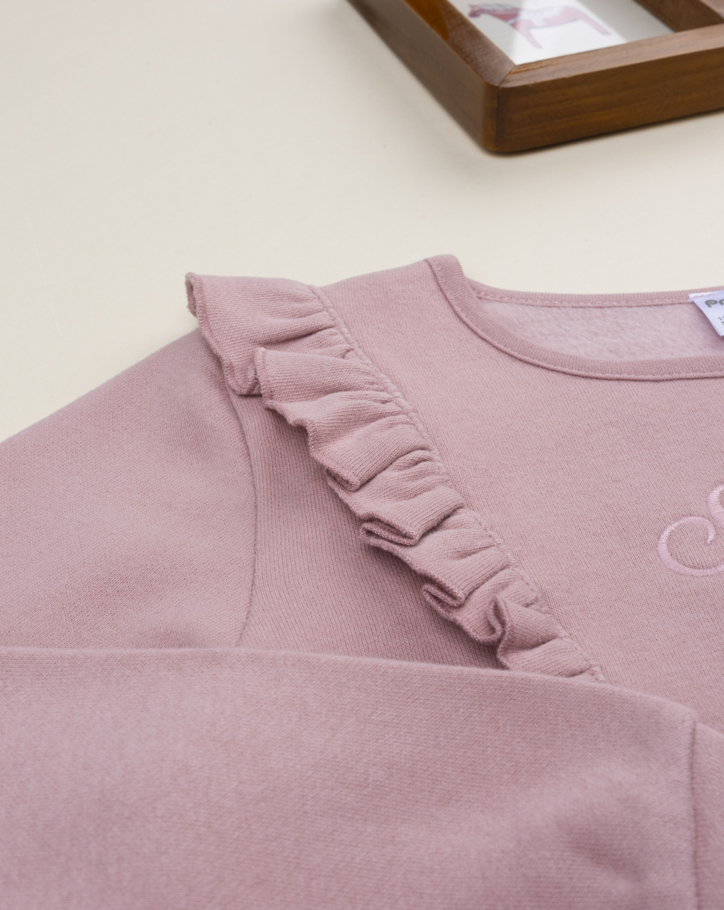 Felpa bambina rosa con frill