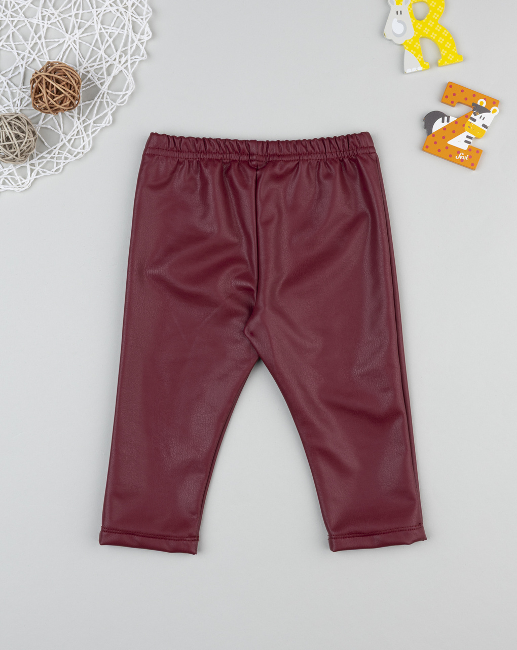 Legging finta pelle bordeaux bimba