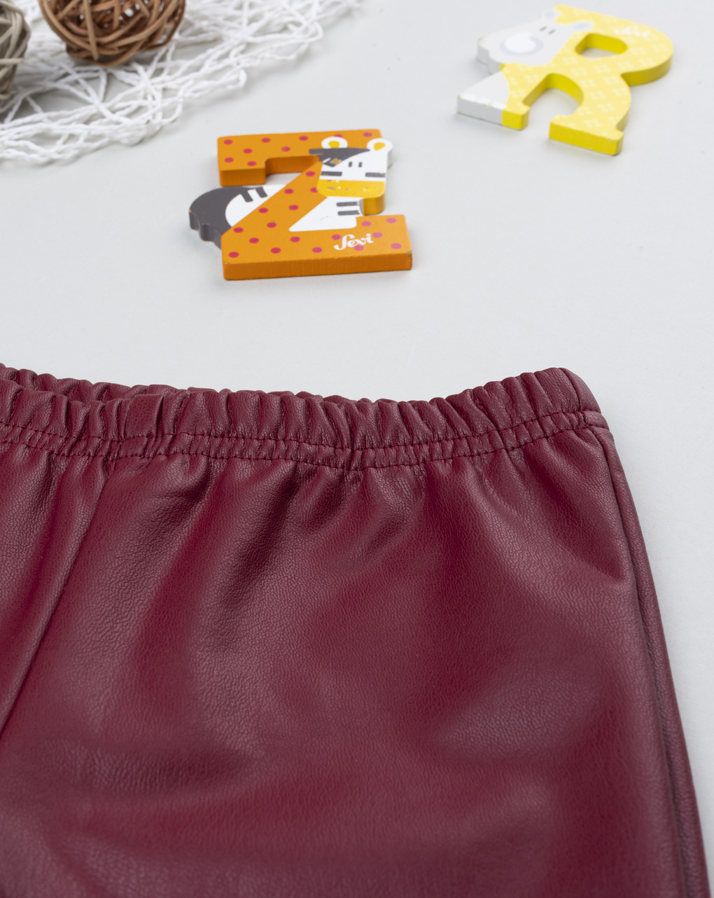 Legging finta pelle bordeaux bimba