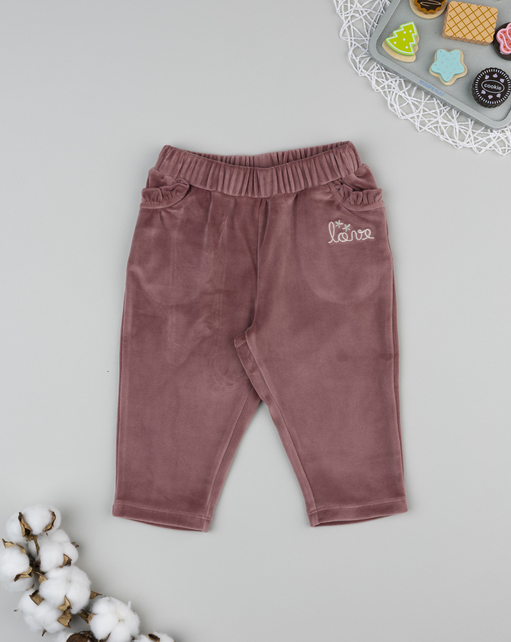 Pantalone ciniglia bimba rosa