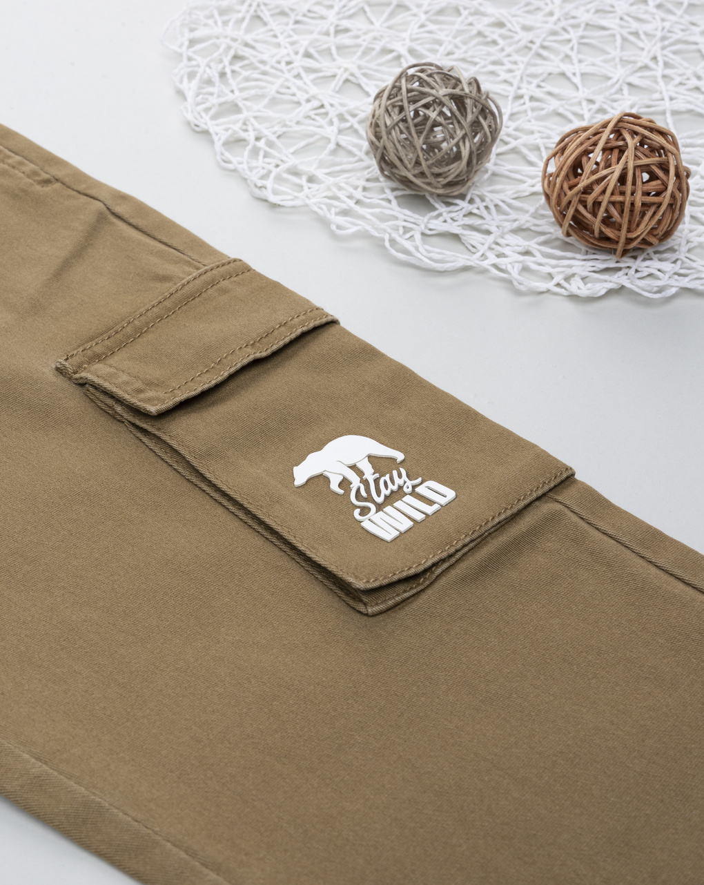 Pantalone ambino marrone tasconi