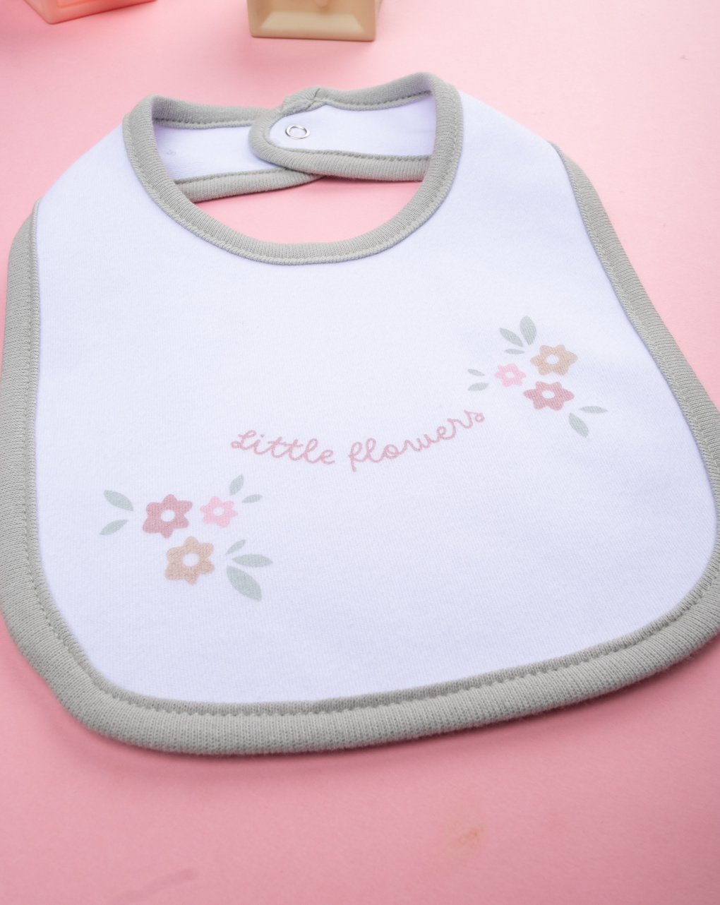 Bavaglino bimba verde fiori