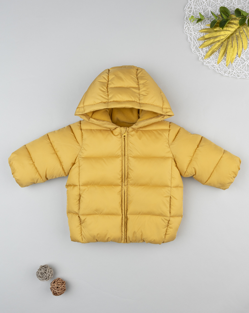 Piumino bimbo giallo pile interno