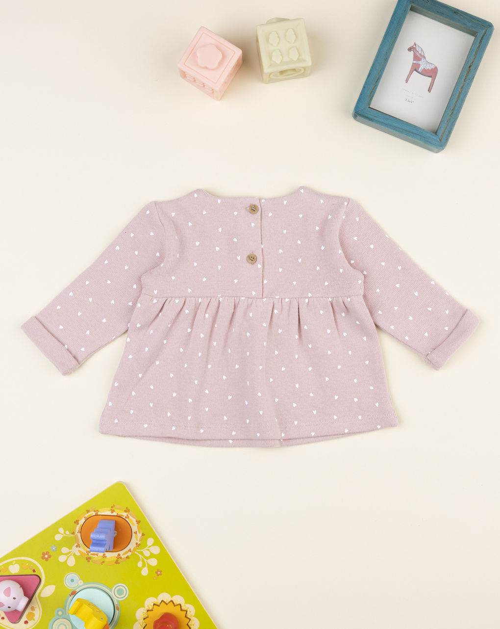 Maglia bimba rosa cuori allover