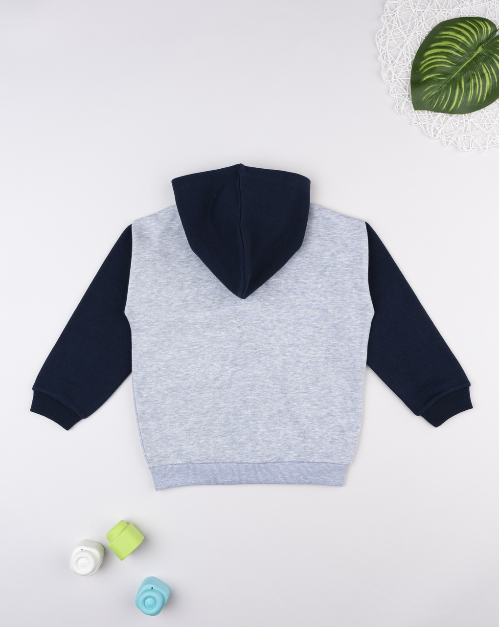 Felpa bimbo grigia/blu "dinos"