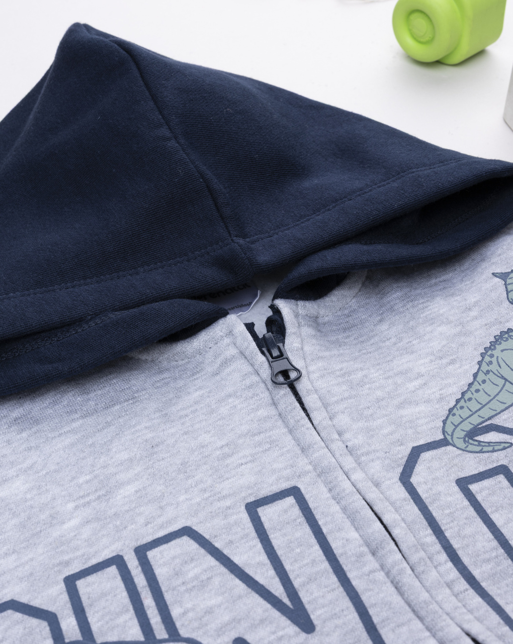 Felpa bimbo grigia/blu "dinos"