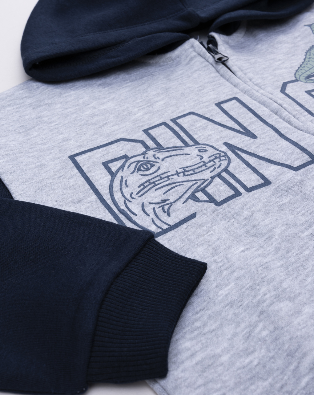 Felpa bimbo grigia/blu "dinos"