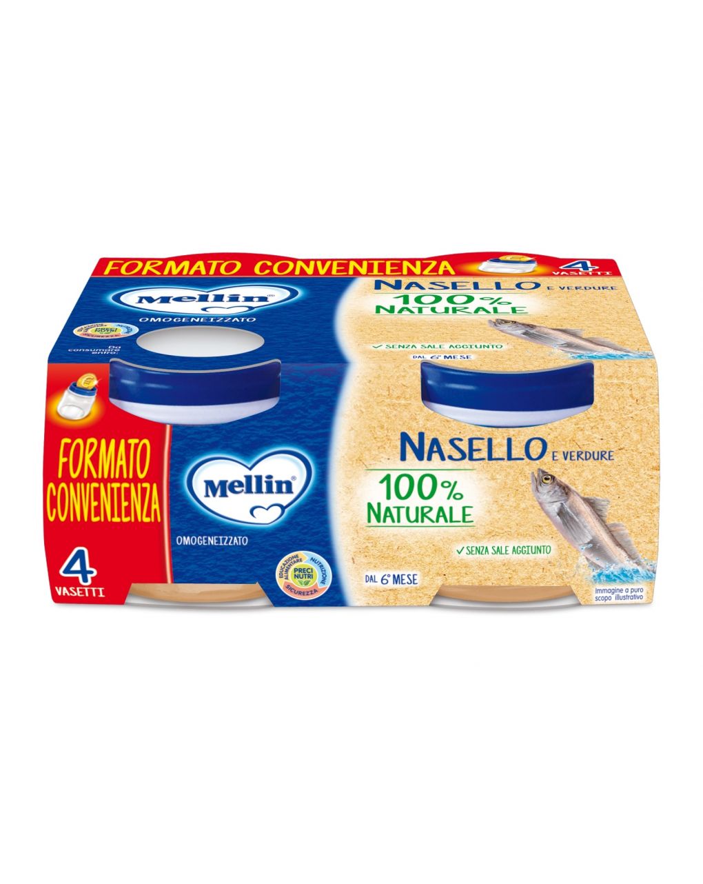 Omogeneizzato nasello 4x80g - mellin