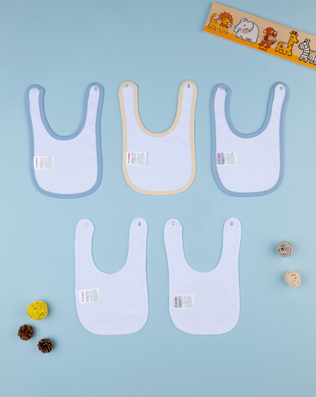 Pack 5 bavaglini con stampa