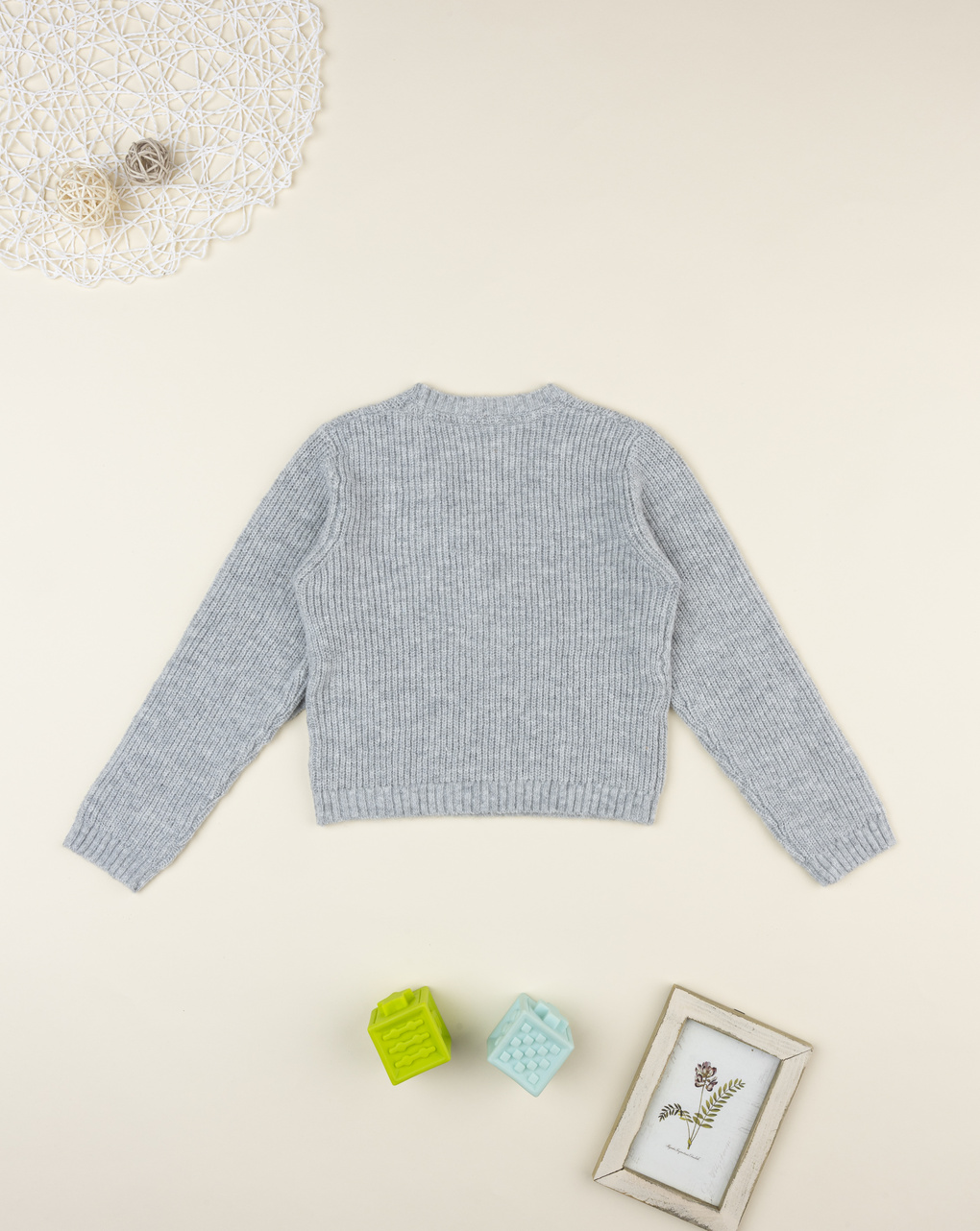 Cardigan bambina grigio con fiocco