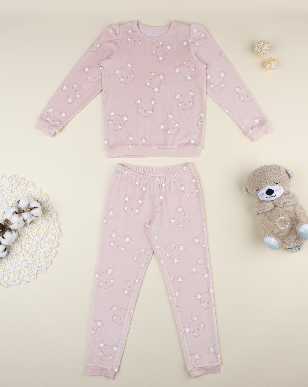 Pigiama bimba rosa orsi