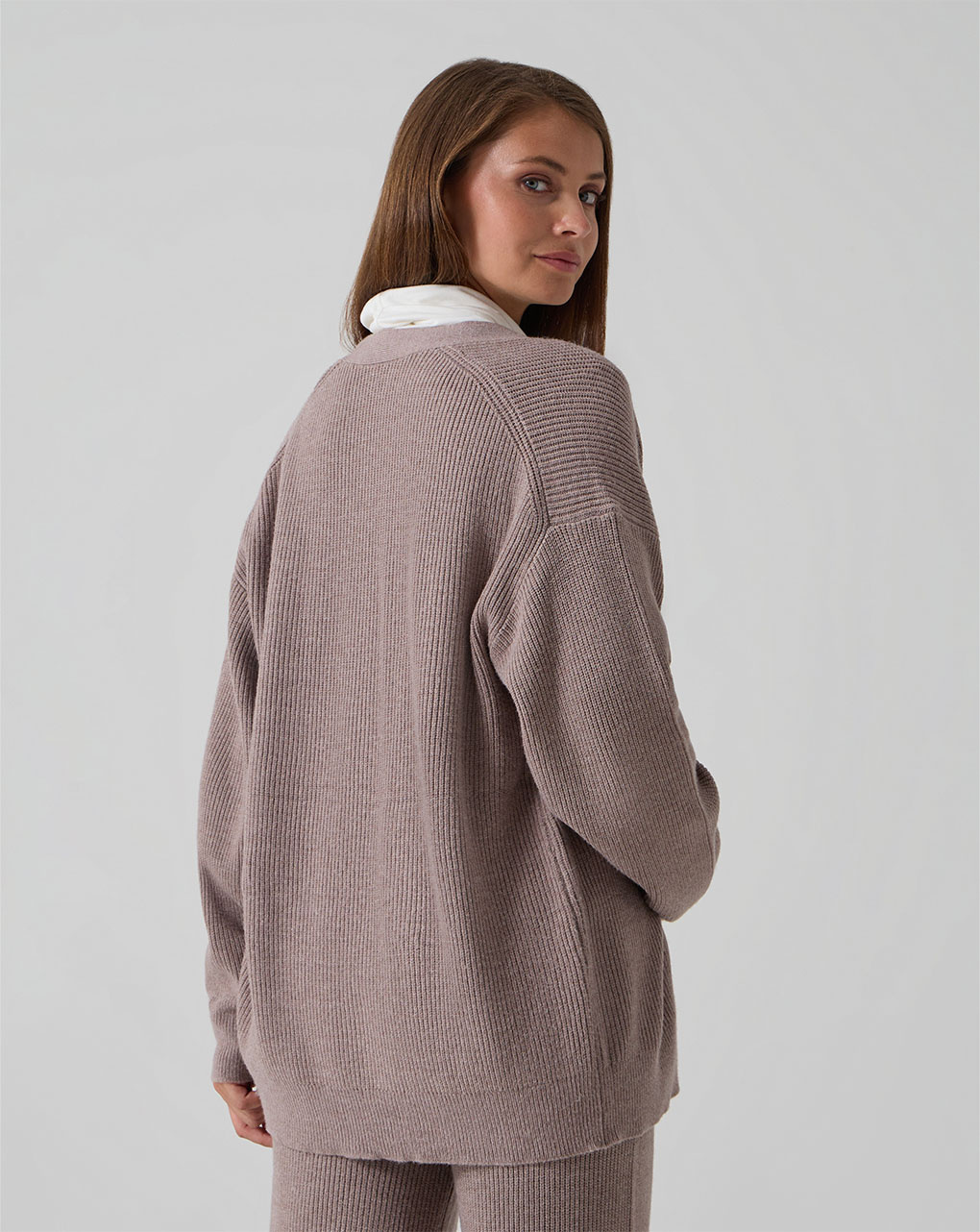 Cardigan tricot marrone