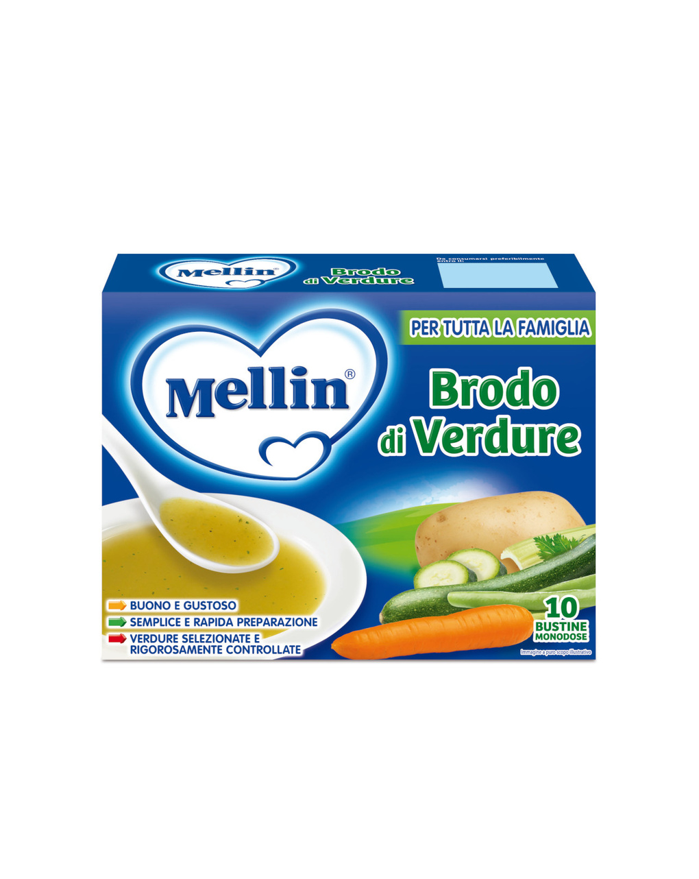Brodo di verdure 10x8 gr - mellin