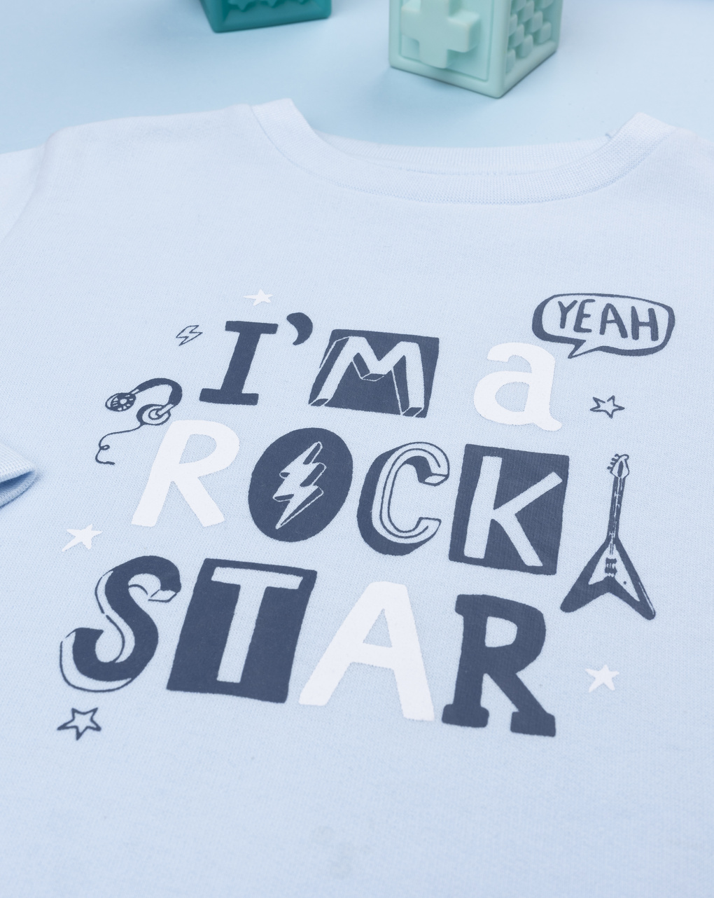 Pigiama bimbo azzurro "rock star"