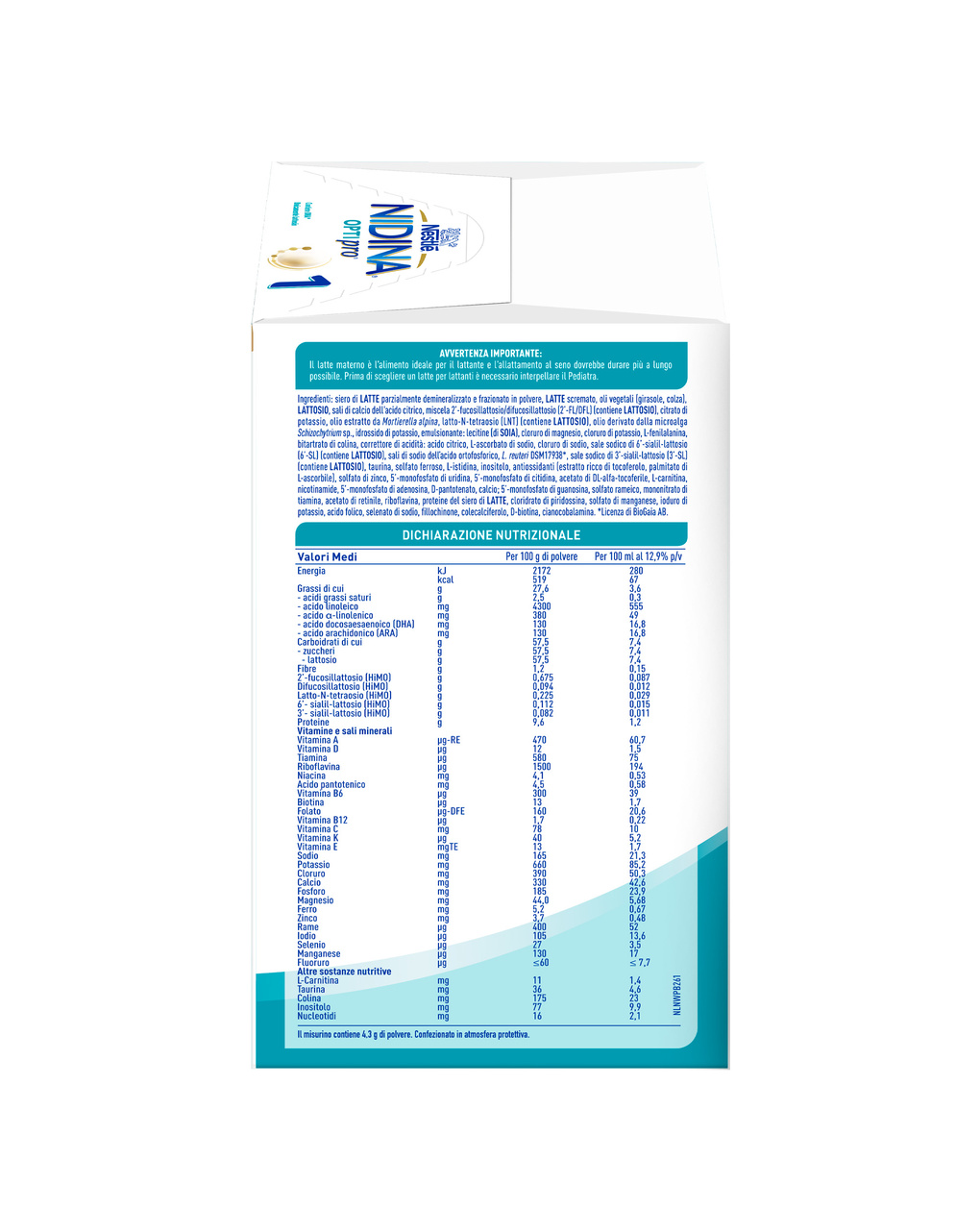 Nidina optipro 1 dalla nascita latte in polvere - 1.2 kg (2x600g) -nestlé