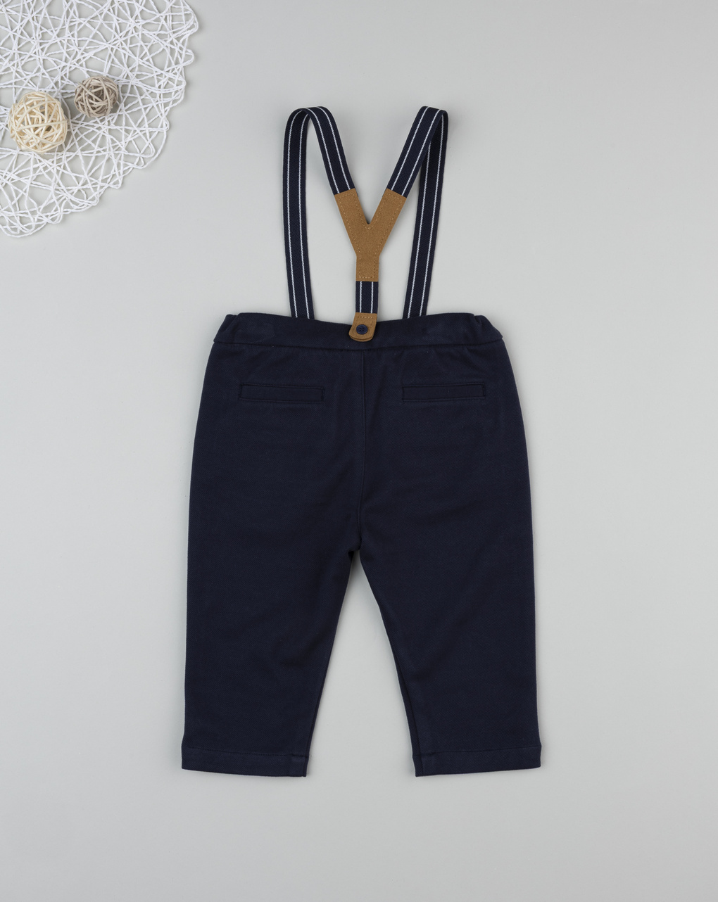 Pantalone con bretelle bimbo blu