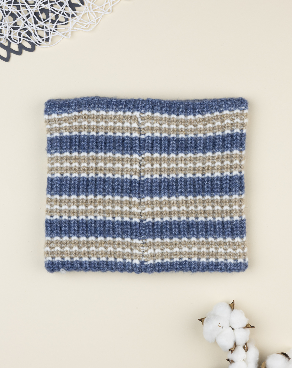 Scaldacollo bambino blu/beige