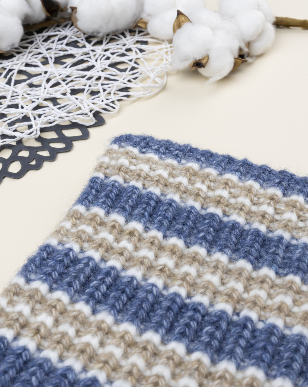 Scaldacollo bambino blu/beige