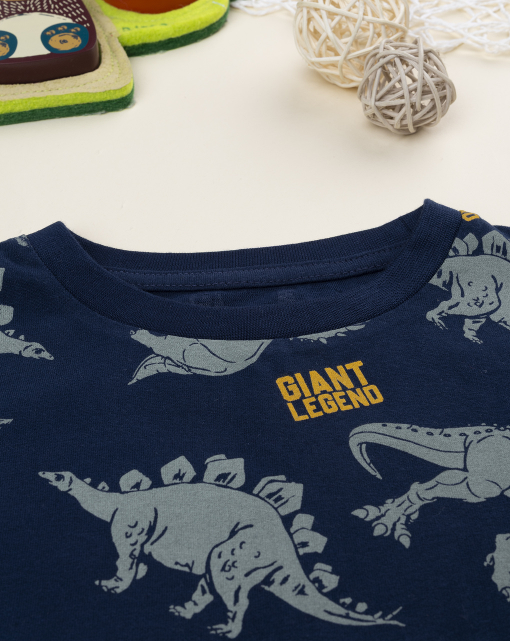 T-shirt bambino blu dino allover