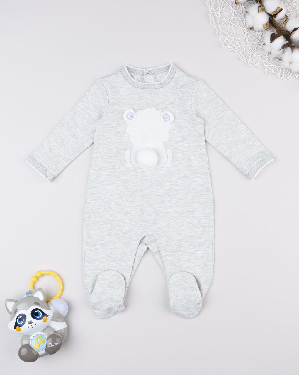 Tutina bimbo grigia patch