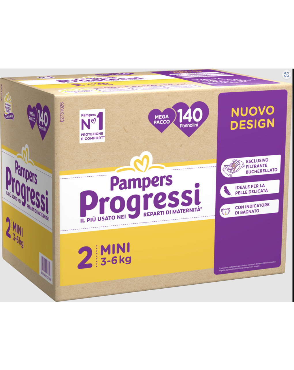 Progressi taglia 2 mini pacco scorta x140 - pampers