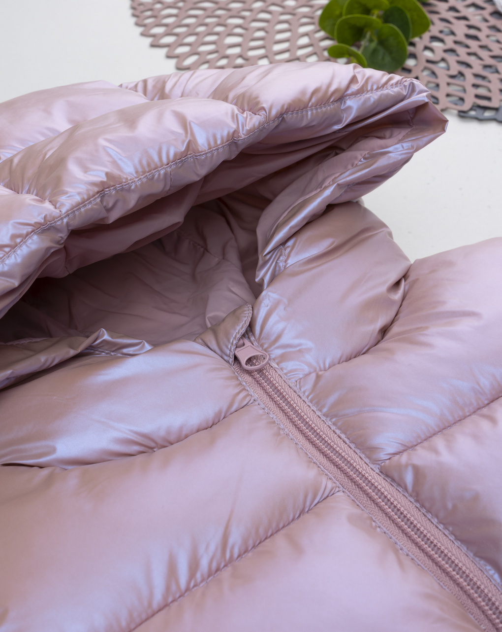 Piumino bimba rosa metallizzato