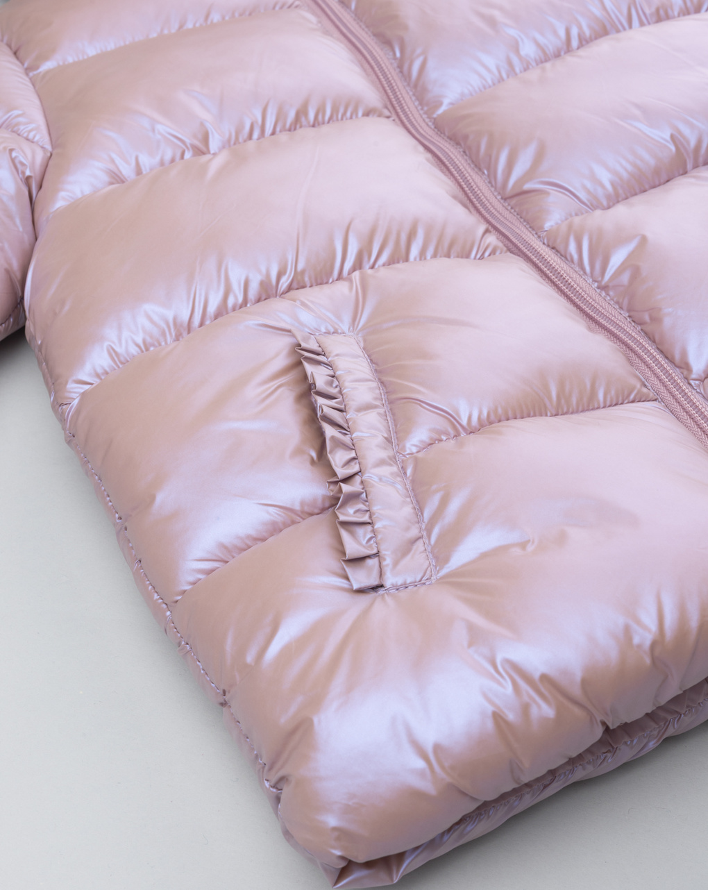 Piumino bimba rosa metallizzato