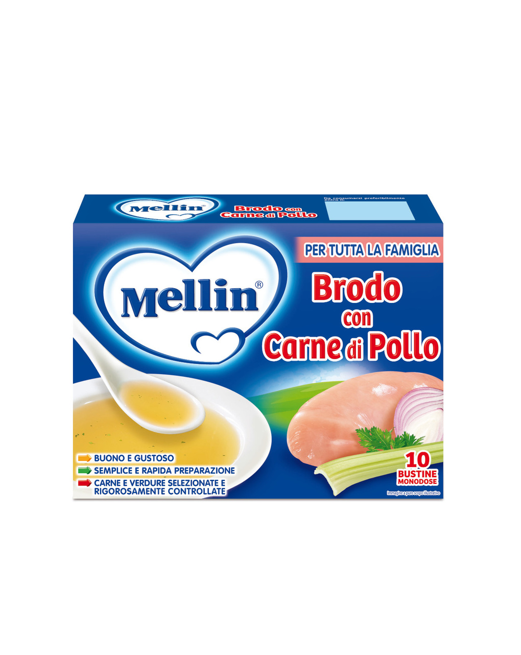 Brodo di pollo 10x5 gr - mellin