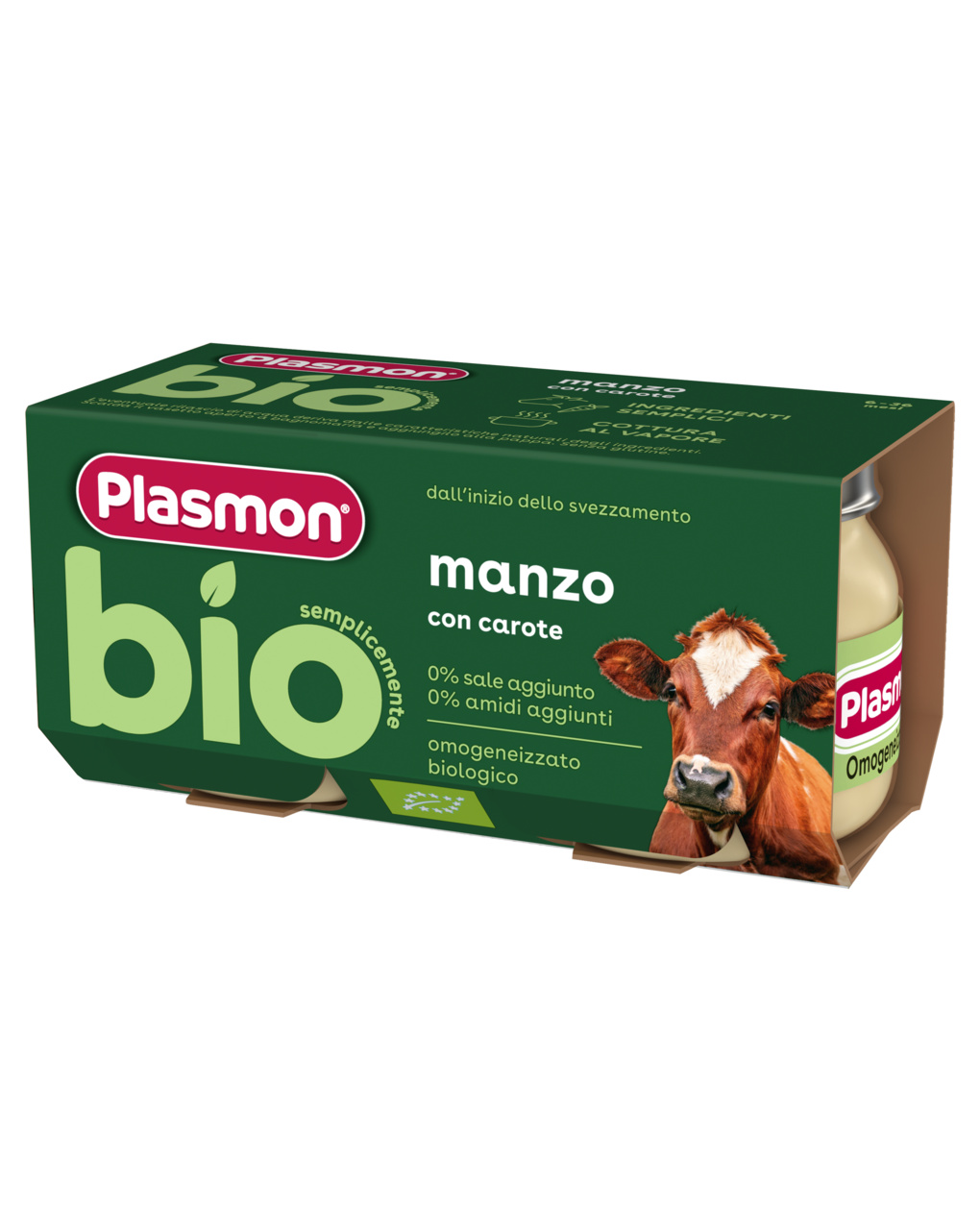 Omogeneizzato manzo bio 2x80 gr - plasmon