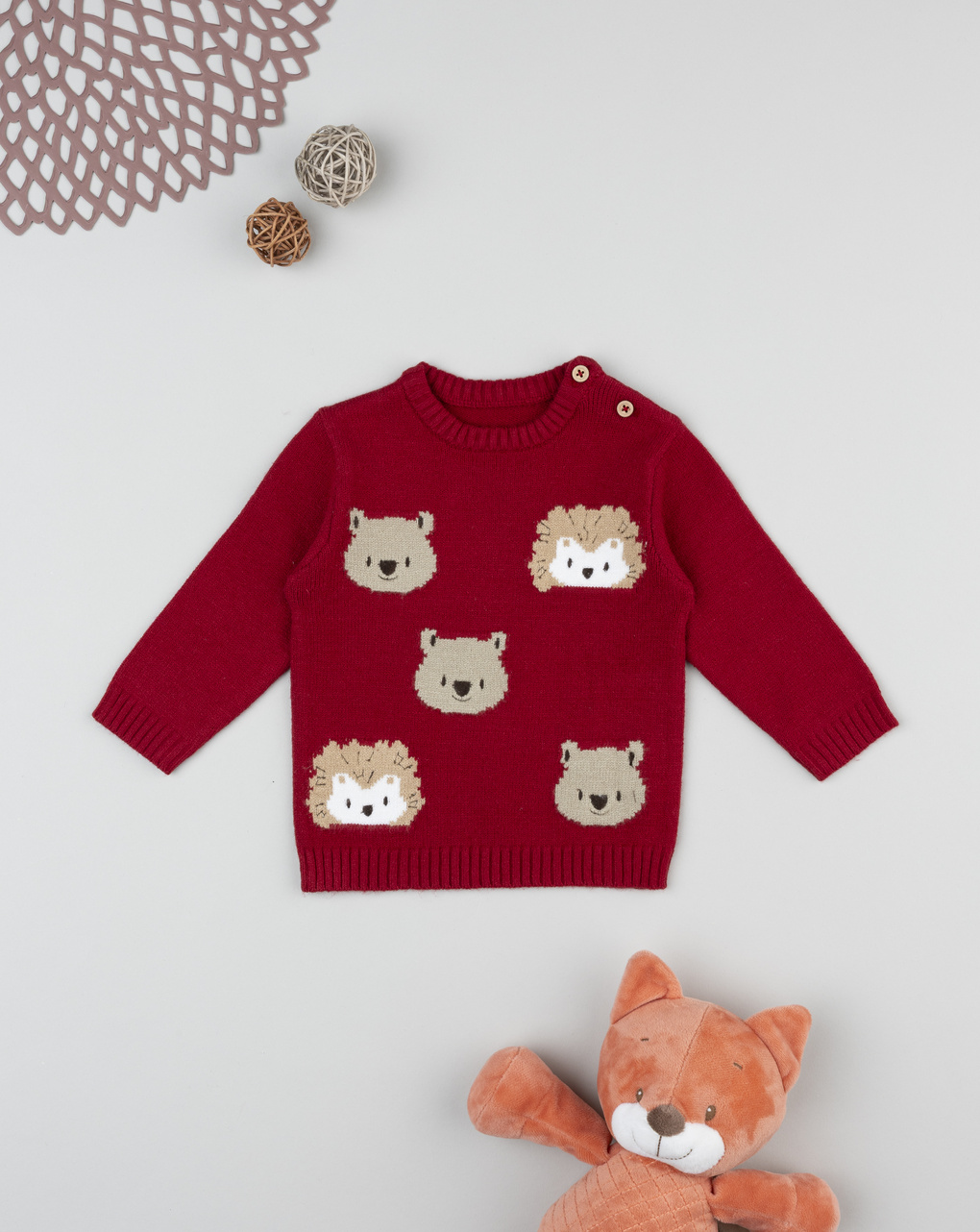 Maglia bimbo rossa animali