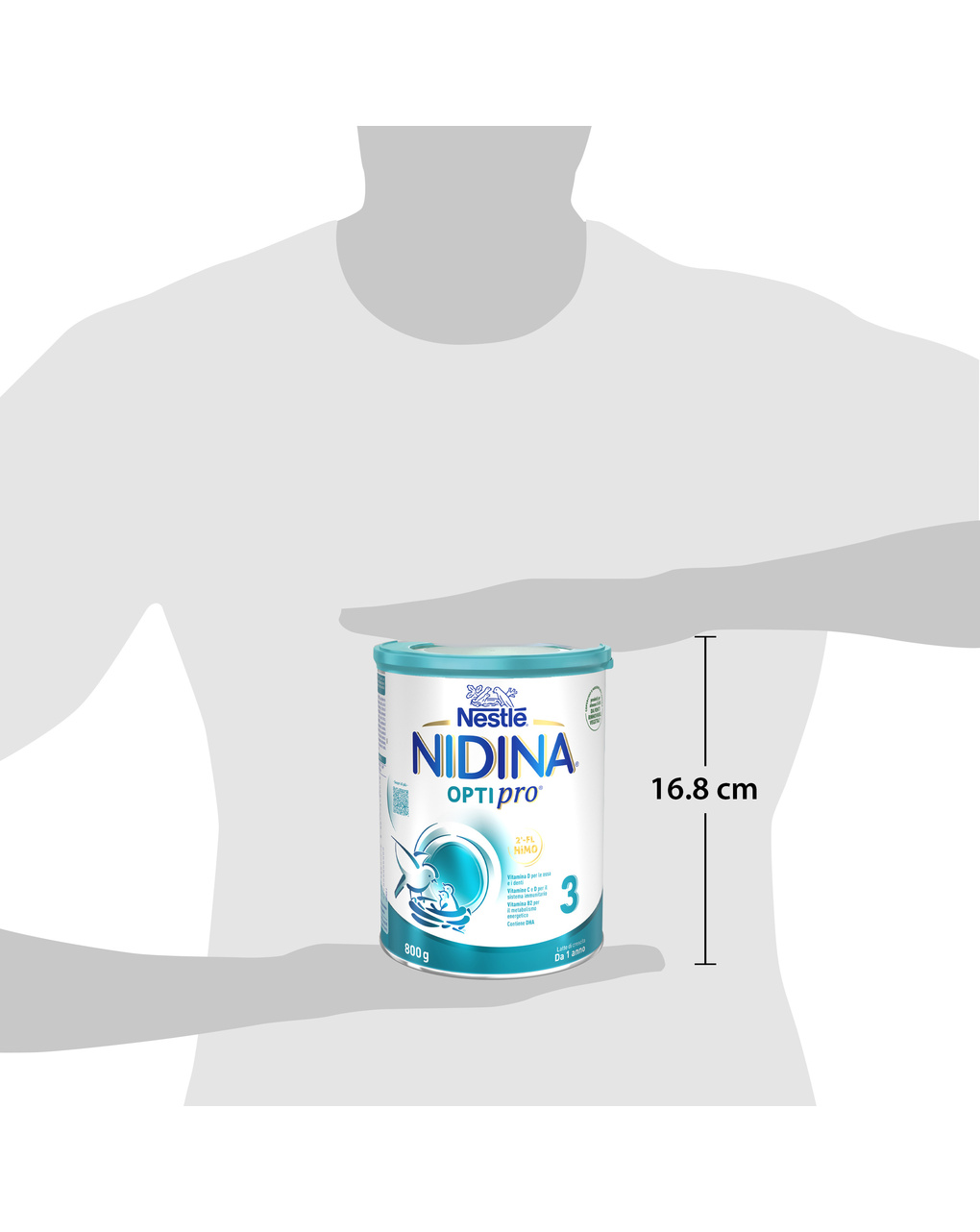 Latte di crescita in polvere nidina optipro 3 dai 12 mesi. latta 800 gr - nestlé