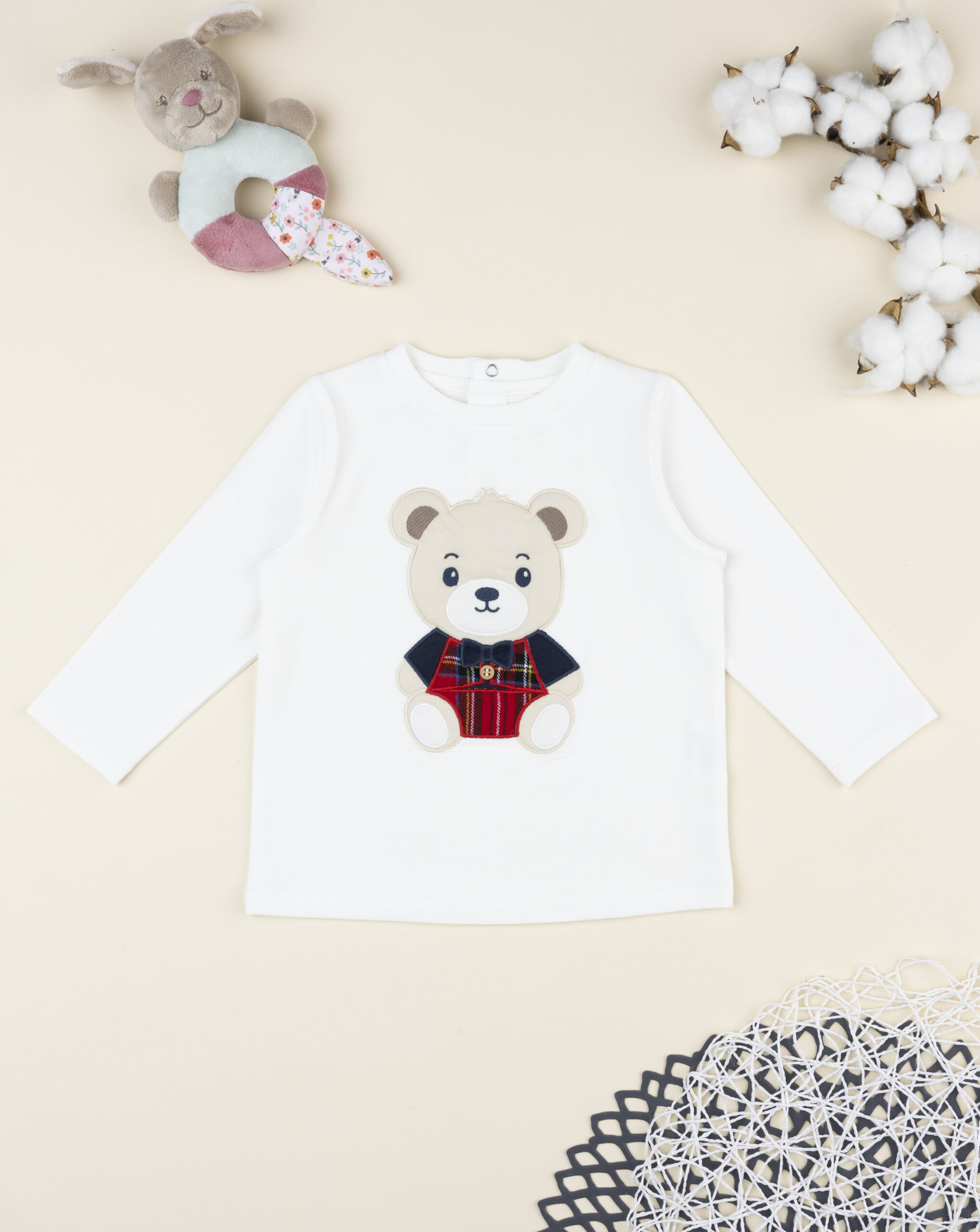 T-shirt bimbo bianca teddy