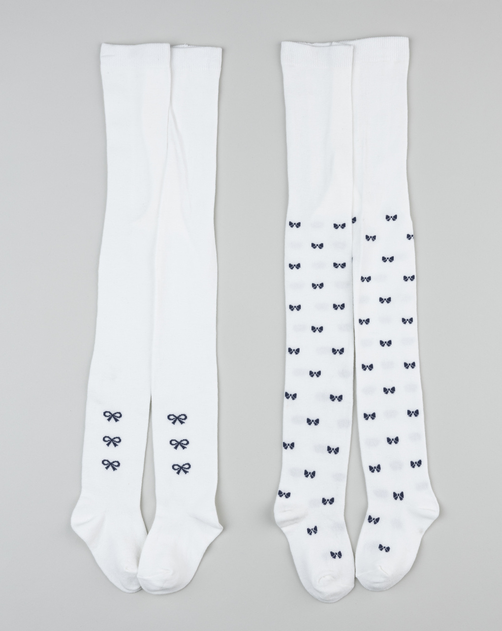 Pack 2 collant bimba bianco fiocchi