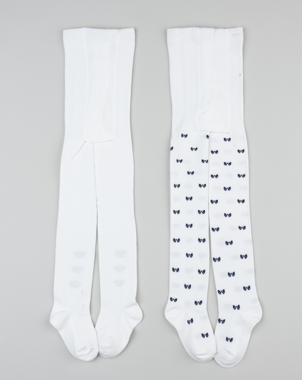 Pack 2 collant bimba bianco fiocchi