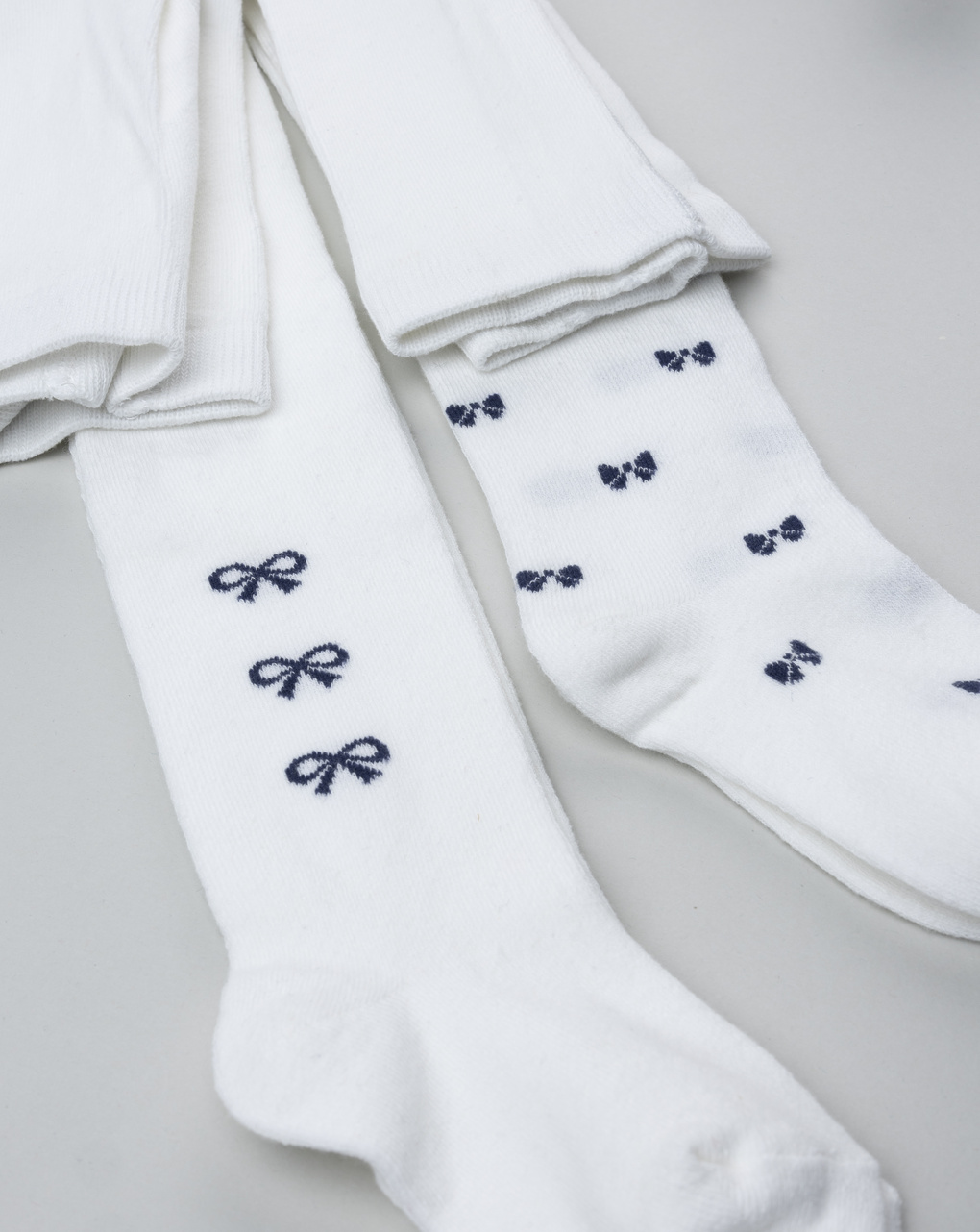 Pack 2 collant bimba bianco fiocchi