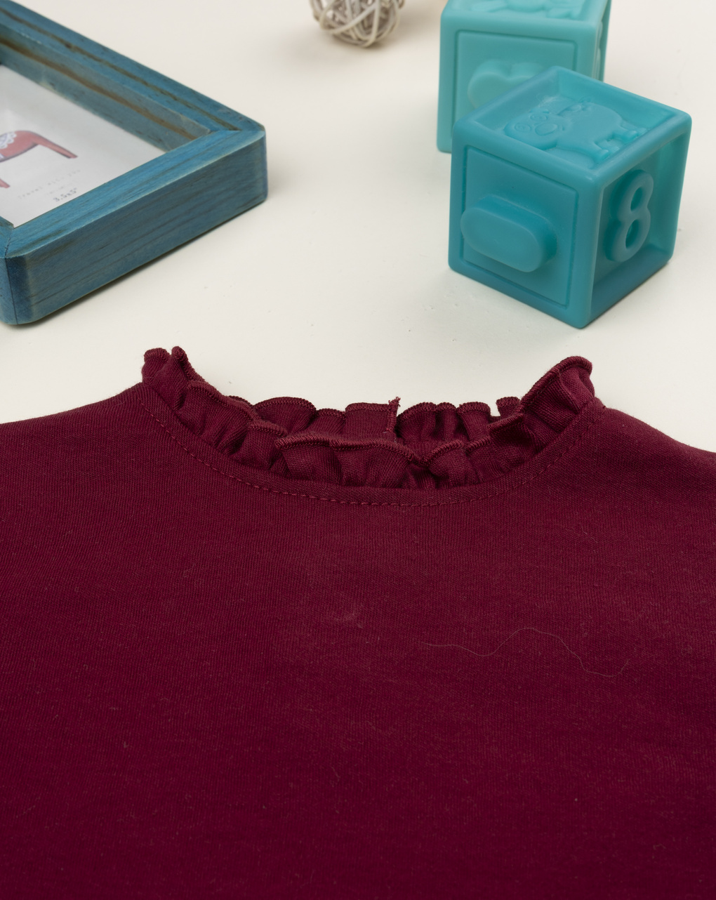 T-shirt manica lunga bimba bordeaux