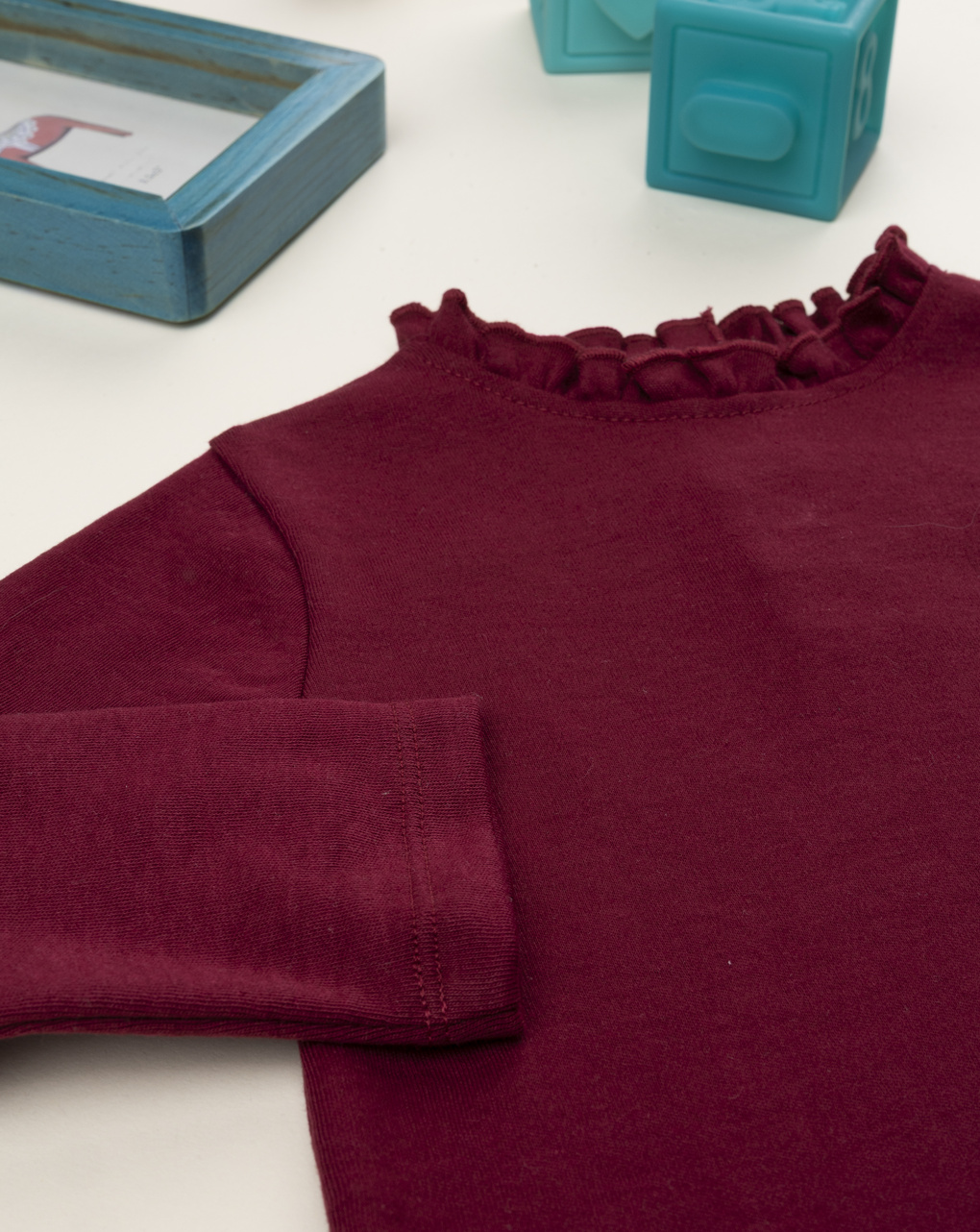 T-shirt manica lunga bimba bordeaux