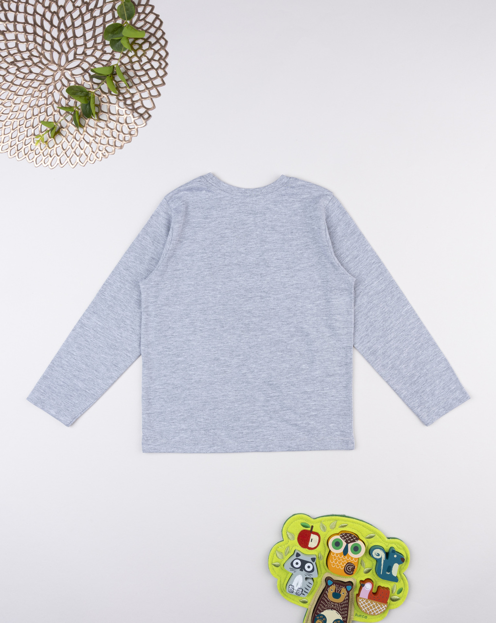 T-shirt bambino grigia stampa dino