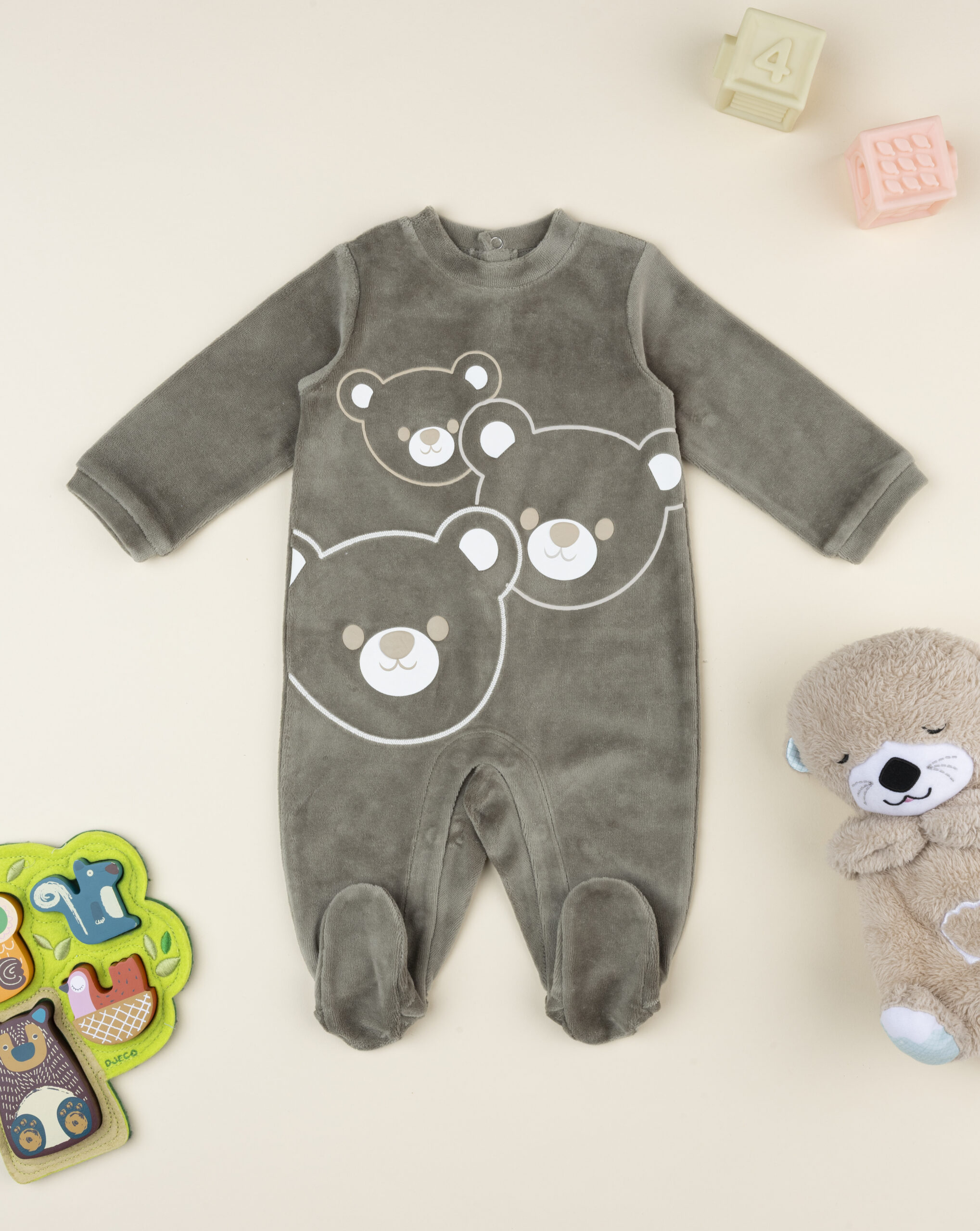 Tutina bimbo verde orsetti