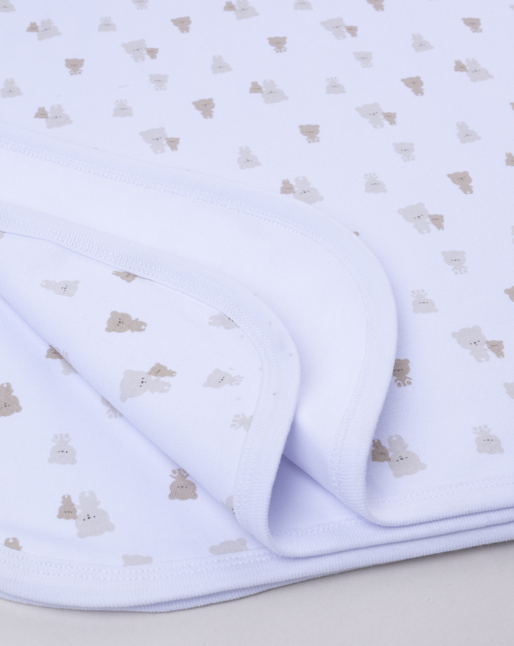 Copertina interlock neonato orsetti allover