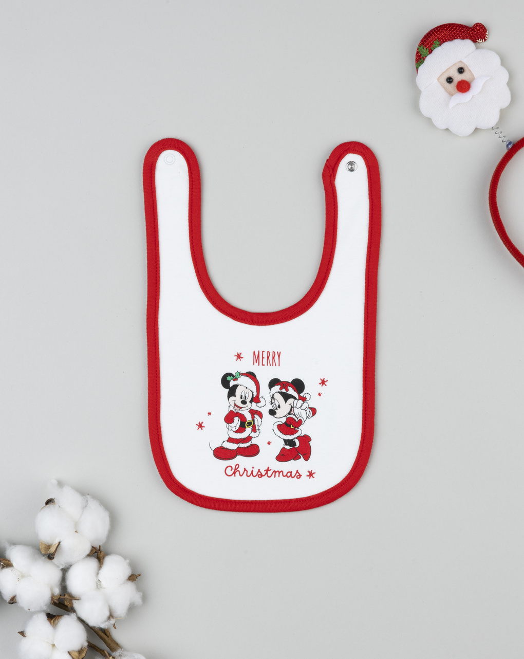 Bavaglino unisex natale mickey e minnie