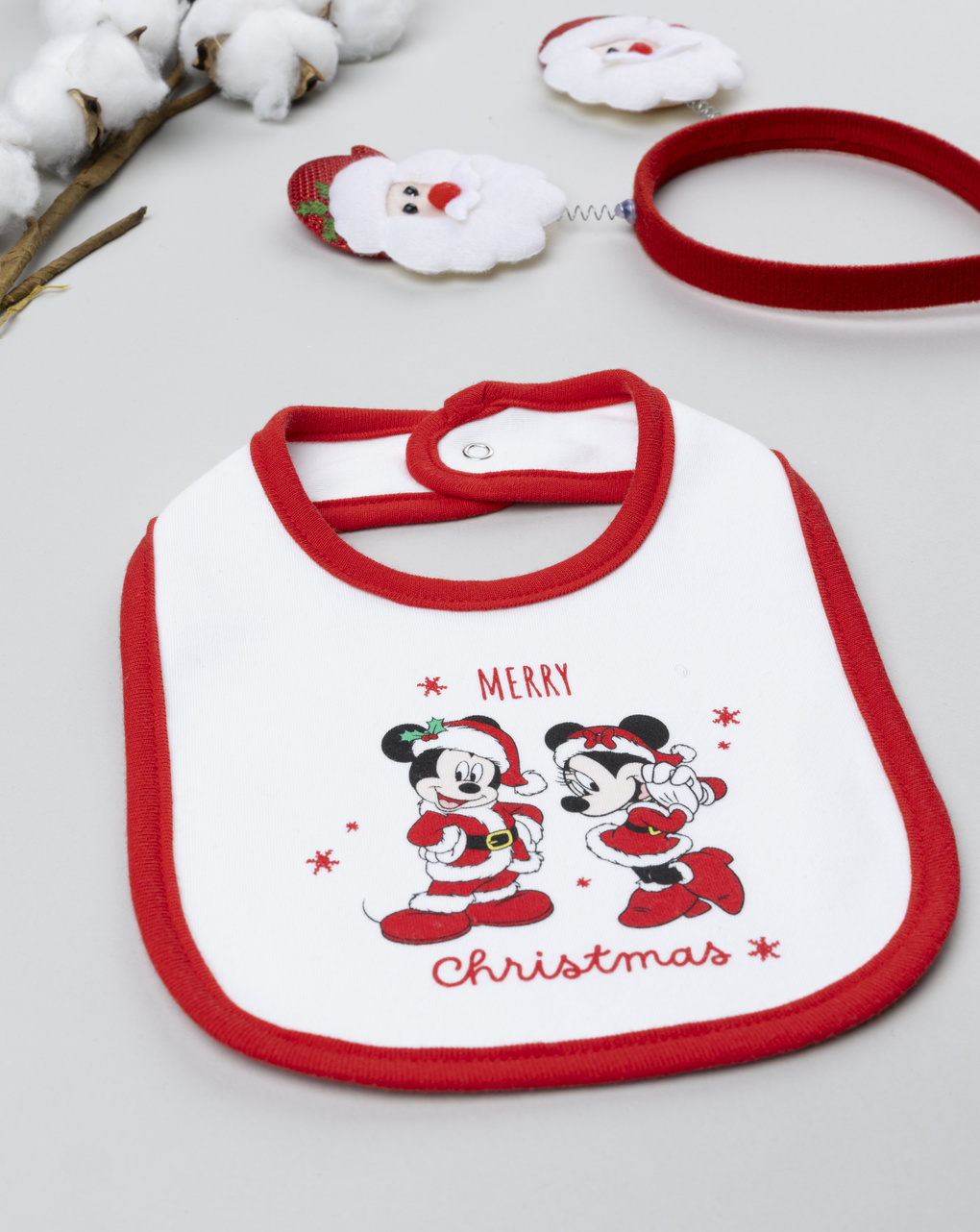 Bavaglino unisex natale mickey e minnie