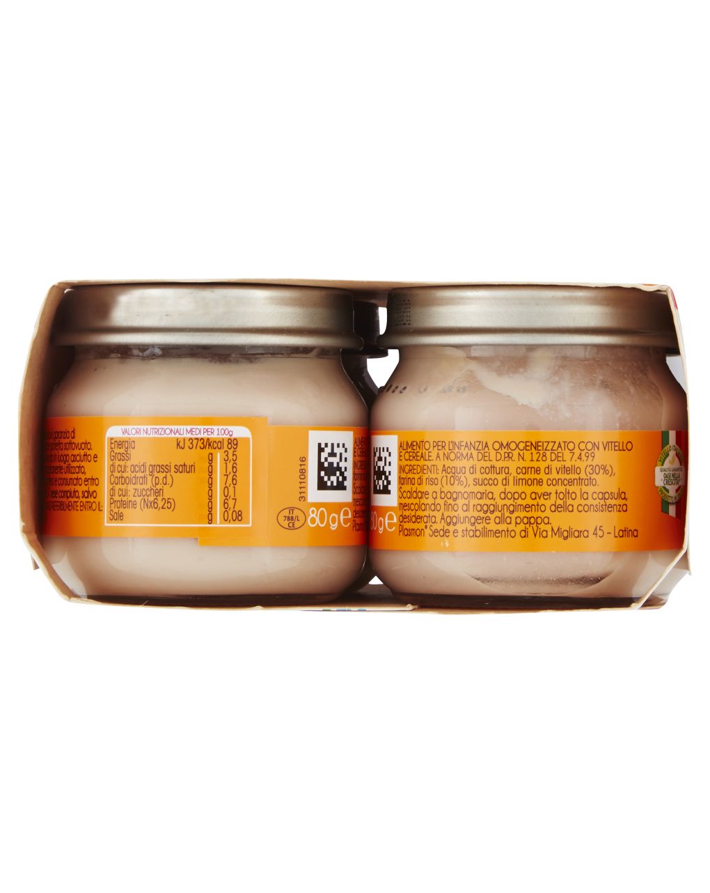 Omogeneizzato vitello  4x80g - plasmon